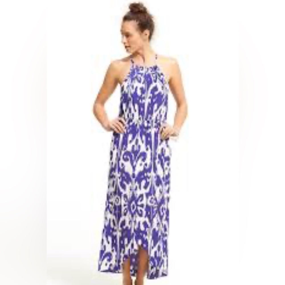 Athleta Ikat Bloom Ripple Maxi Dress